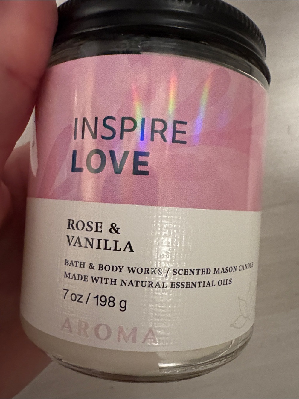 Bath & Body Works Inspire Love Rose & Vanilla Candle - Pink
